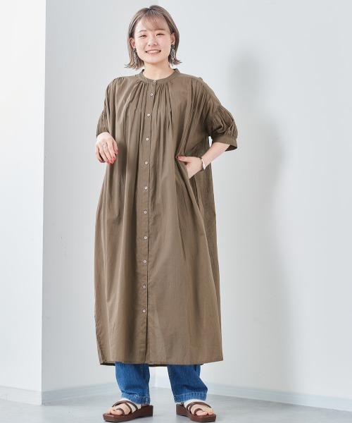 cepo（セポ）の「インド綿　ボイルガウンシャツワンピース（シャツワンピース・レディース・ブラック/グレー/ラベンダー/ブラウン・M）」の15枚目の写真