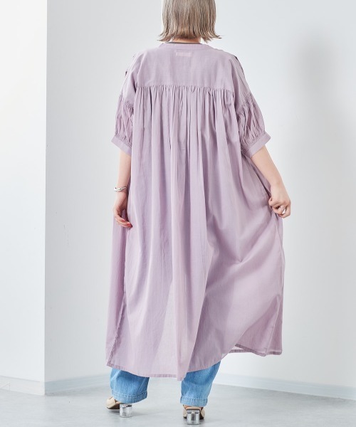 cepo（セポ）の「インド綿　ボイルガウンシャツワンピース（シャツワンピース・レディース・ブラック/グレー/ラベンダー/ブラウン・M）」の10枚目の写真