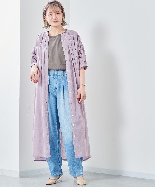 cepo（セポ）の「インド綿　ボイルガウンシャツワンピース（シャツワンピース・レディース・ブラック/グレー/ラベンダー/ブラウン・M）」の6枚目の写真