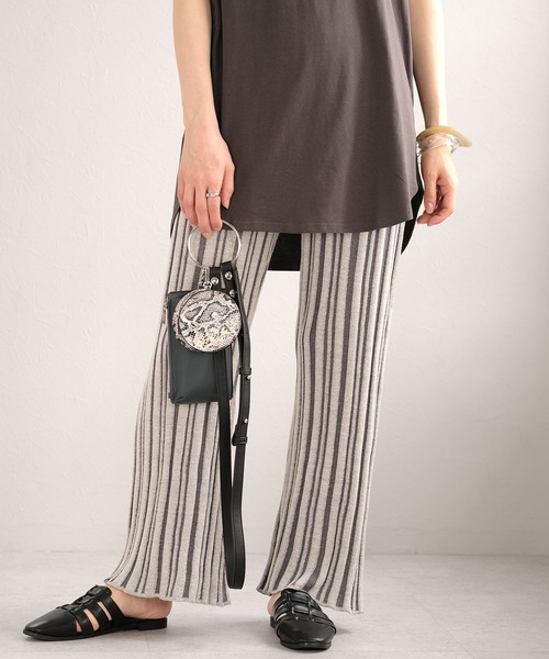 ＡＮＤＪ（アンドジェイ）の「ストライプ柄綿混ニットフレアパンツ（その他パンツ・レディース・ライトブラウン/ブルー系その他・M）」の18枚目の写真