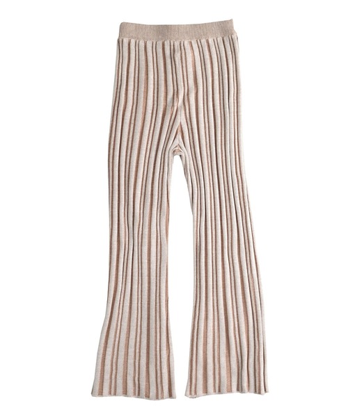 ＡＮＤＪ（アンドジェイ）の「ストライプ柄綿混ニットフレアパンツ（その他パンツ・レディース・ライトブラウン/ブルー系その他・M）」の12枚目の写真