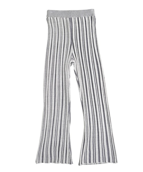 ＡＮＤＪ（アンドジェイ）の「ストライプ柄綿混ニットフレアパンツ（その他パンツ・レディース・ライトブラウン/ブルー系その他・M）」の6枚目の写真