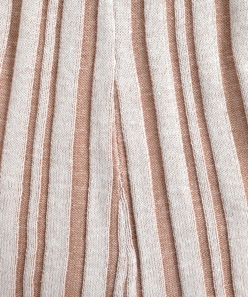 ＡＮＤＪ（アンドジェイ）の「ストライプ柄綿混ニットフレアパンツ（その他パンツ・レディース・ライトブラウン/ブルー系その他・M）」の14枚目の写真