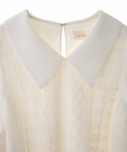 31 Sons de mode（トランテアン　ソン　ドゥ　モード）の「衿付きレースブラウス（シャツ/ブラウス・レディース・ブラック/オフホワイト・36）」の19枚目の写真