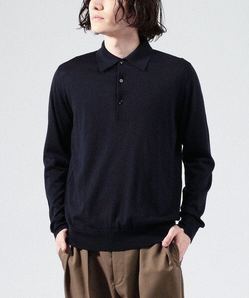 MINUS33 スーパーファインメリノウール ニットポロシャツ M 黒 A&F オンライン セールファッション - MINUS33 スーパーファイン