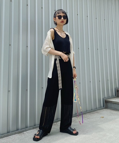 PAGEBOY（ページボーイ）の「スカシアミイージーパンツ（その他パンツ・レディース・ブラック/グレイッシュベージュ/イエロー系その他・FREE）」の5枚目の写真