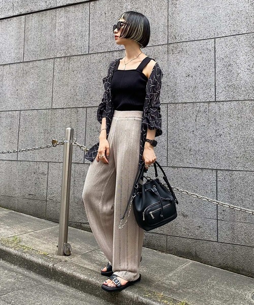 PAGEBOY（ページボーイ）の「スカシアミイージーパンツ（その他パンツ・レディース・ブラック/グレイッシュベージュ/イエロー系その他・FREE）」の7枚目の写真
