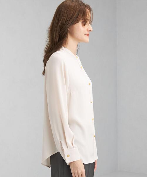 green label relaxing（グリーンレーベルリラクシング）の「アムンゼン バンドカラー ブラウス（シャツ/ブラウス・レディース・ダークグレー/その他1/ナチュラル/ライラック・FREE）」の6枚目の写真