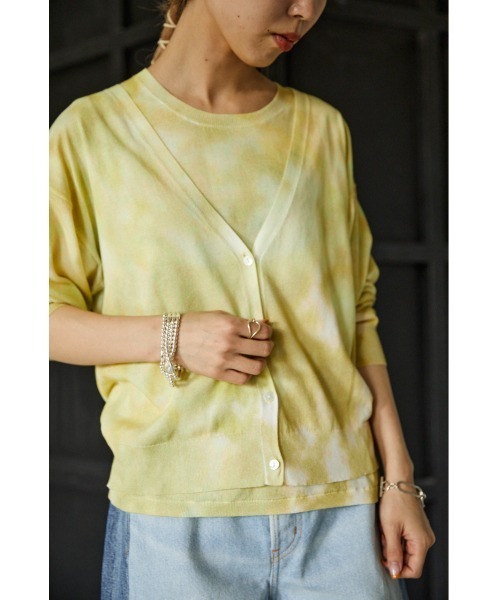 Print Moussy ブラックバイマウジー のカーディガン ボレロ Print Knit Cardigan プリントニットカーディガン カーディガン ボレロ Moussy ブラックバイマウジー のファッション Black Knit By Black