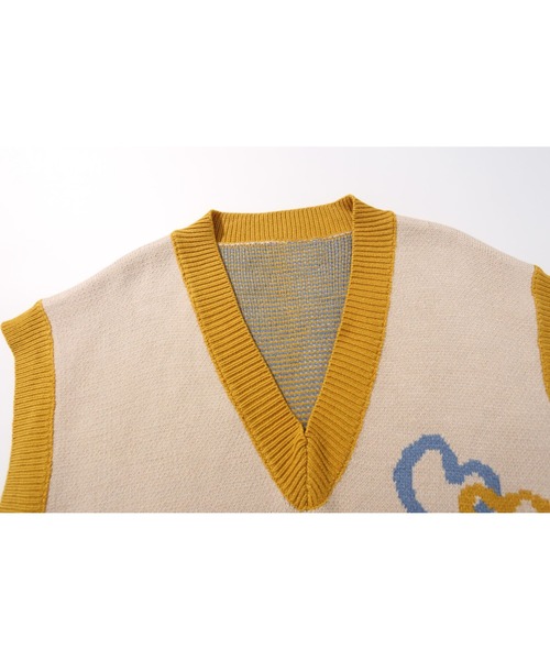 HOOK（フック）の「【HOOK】古着風 配色レトロ柄ベスト（ベスト・メンズ・イエロー/レッド・M/XL/L）」の8枚目の写真