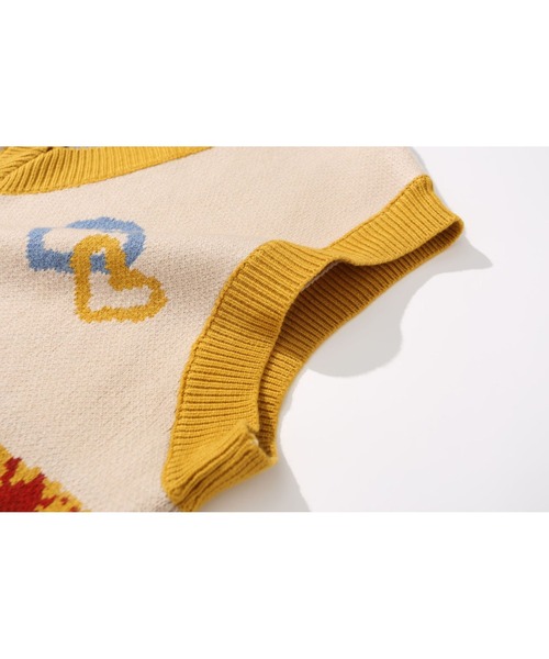 HOOK（フック）の「【HOOK】古着風 配色レトロ柄ベスト（ベスト・メンズ・イエロー/レッド・M/XL/L）」の5枚目の写真