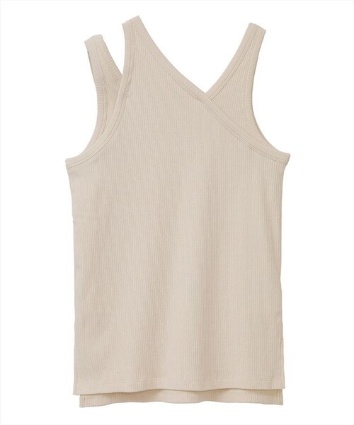 CLANE(クラネ)の「【CLANE(クラネ)】ワンショルダーレイヤードタンクトップ 11105-2002(Tシャツ/カットソー・レディース・ブラック/アイボリー・1)」の6枚目の写真