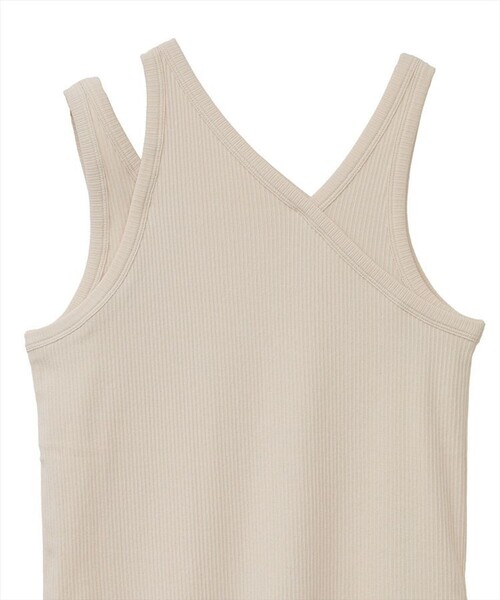 CLANE(クラネ)の「【CLANE(クラネ)】ワンショルダーレイヤードタンクトップ 11105-2002(Tシャツ/カットソー・レディース・ブラック/アイボリー・1)」の8枚目の写真