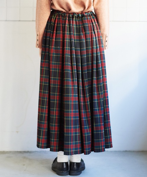 bulle de savon（ビュルデサボン）の「別注ウール/ポリエステル　CHECK プリーツスカート（スカート・レディース・ブラック/レッド/ホワイト・FREE）」の16枚目の写真