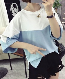 バイカラー切り替えTシャツ