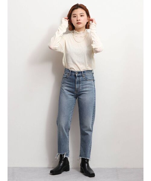 Ungrid（アングリッド）の「ハイネックシアースラブロングスリーブTee（Tシャツ/カットソー・レディース・ブラック/グリーン/オフホワイト・FREE）」の6枚目の写真