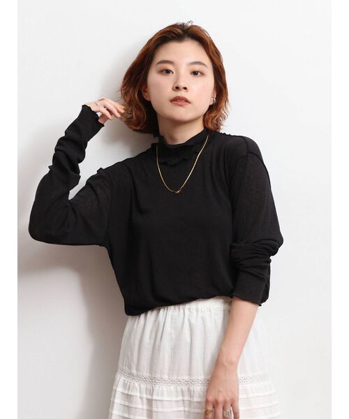 Ungrid（アングリッド）の「ハイネックシアースラブロングスリーブTee（Tシャツ/カットソー・レディース・ブラック/グリーン/オフホワイト・FREE）」の8枚目の写真