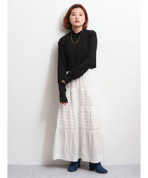 Ungrid（アングリッド）の「ハイネックシアースラブロングスリーブTee（Tシャツ/カットソー・レディース・ブラック/グリーン/オフホワイト・FREE）」の9枚目の写真