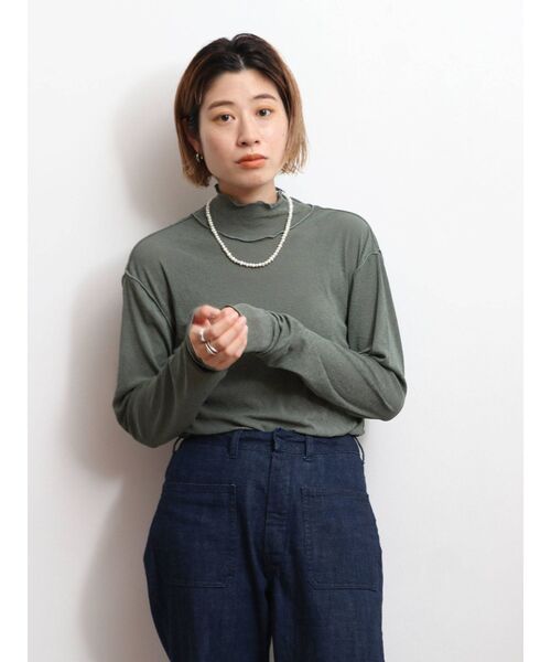 Ungrid（アングリッド）の「ハイネックシアースラブロングスリーブTee（Tシャツ/カットソー・レディース・ブラック/グリーン/オフホワイト・FREE）」の11枚目の写真