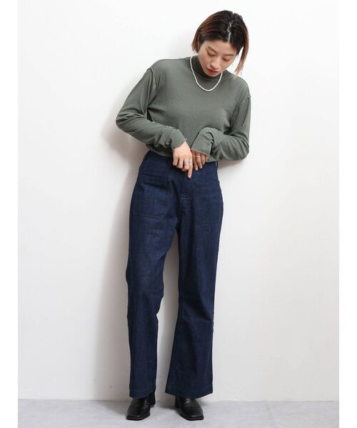 Ungrid（アングリッド）の「ハイネックシアースラブロングスリーブTee（Tシャツ/カットソー・レディース・ブラック/グリーン/オフホワイト・FREE）」の12枚目の写真