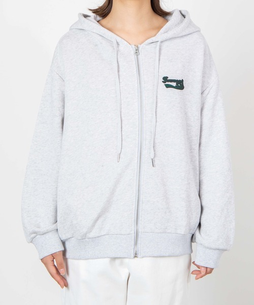 WEGO（ウィゴー）の「WEGO/ビッグシルエットジップパーカー（パーカー・レディース・ダークグリーン/ブルー/アイボリー/オートミール・FREE）」の6枚目の写真