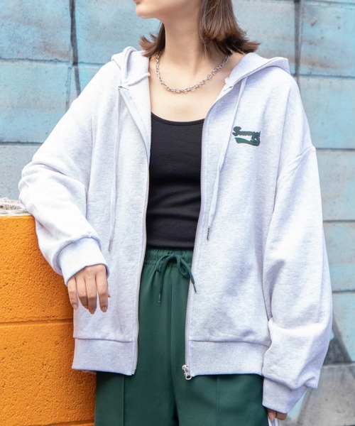 WEGO（ウィゴー）の「WEGO/ビッグシルエットジップパーカー（パーカー・レディース・ダークグリーン/ブルー/アイボリー/オートミール・FREE）」の5枚目の写真