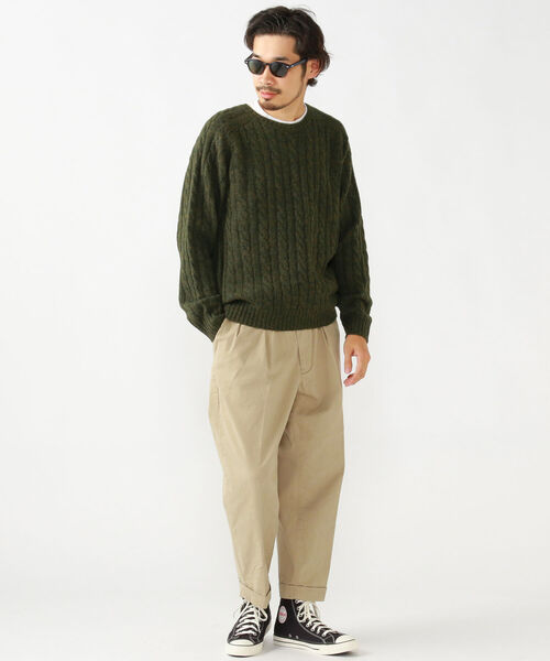 BEAMS PLUS（ビームスプラス）の「BEAMS PLUS / 5ゲージ ケーブル クルーネック ニット（ニット/セーター・メンズ・ホワイト/ブラック/ネイビー/ブラウン/グレー/オリーブ・SMALL/MEDIUM/LARGE/X-LARGE）」の19枚目の写真