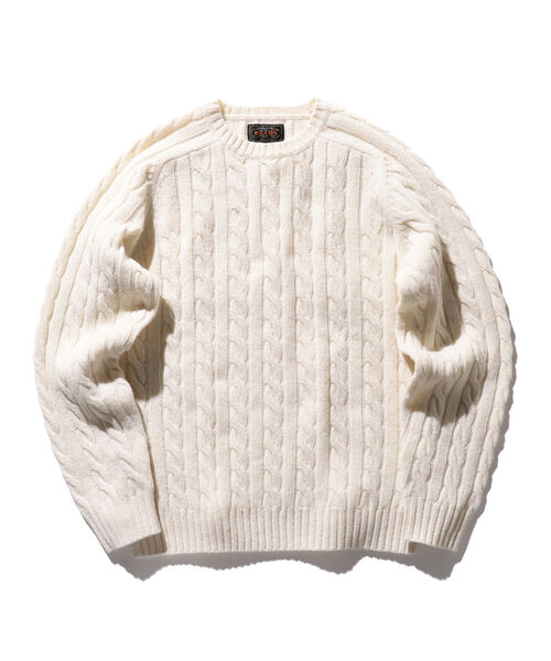BEAMS PLUS（ビームスプラス）の「BEAMS PLUS / 5ゲージ ケーブル クルーネック ニット（ニット/セーター・メンズ・ホワイト/ブラック/ネイビー/ブラウン/グレー/オリーブ・SMALL/MEDIUM/LARGE/X-LARGE）」の17枚目の写真