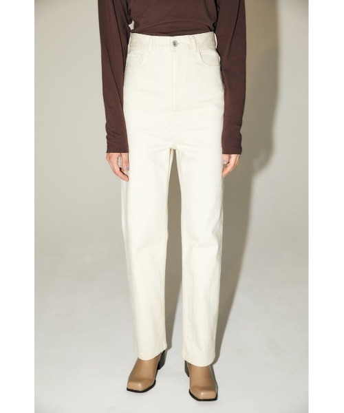 M_（エムアンダーバー）の「【M_】HW STRETCH STRAIGHT（デニムパンツ・レディース・アイボリー/ブラック・24inch/25inch/26inch/27inch）」の3枚目の写真