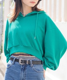 WEGO/キーネックカラープルパーカー