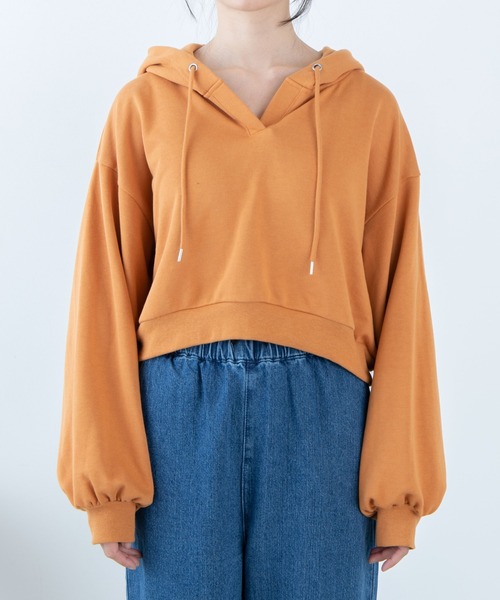 WEGO（ウィゴー）の「WEGO/キーネックカラープルパーカー（パーカー・レディース・ホワイト/パープル/オレンジ/オートミール/杢グレー/ピンク/ブラック/グリーン・SMALL/MEDIUM）」の21枚目の写真