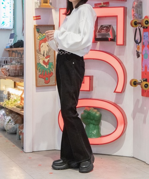 WEGO（ウィゴー）の「WEGO/キーネックカラープルパーカー（パーカー・レディース・ホワイト/パープル/オレンジ/オートミール/杢グレー/ピンク/ブラック/グリーン・SMALL/MEDIUM）」の9枚目の写真