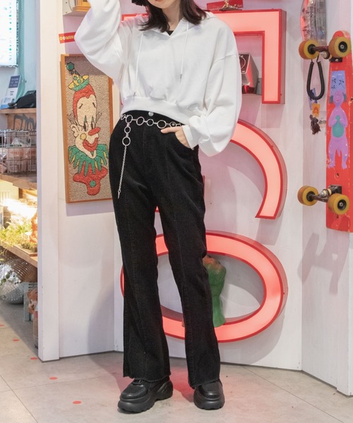 WEGO（ウィゴー）の「WEGO/キーネックカラープルパーカー（パーカー・レディース・ホワイト/パープル/オレンジ/オートミール/杢グレー/ピンク/ブラック/グリーン・SMALL/MEDIUM）」の10枚目の写真