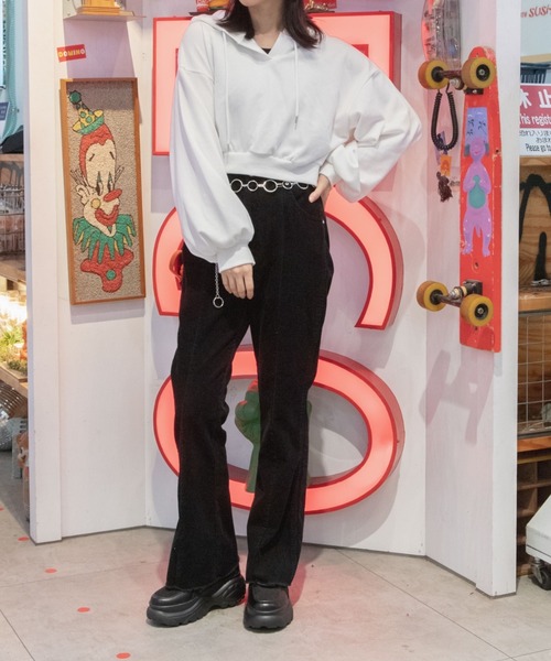 WEGO（ウィゴー）の「WEGO/キーネックカラープルパーカー（パーカー・レディース・ホワイト/パープル/オレンジ/オートミール/杢グレー/ピンク/ブラック/グリーン・SMALL/MEDIUM）」の11枚目の写真