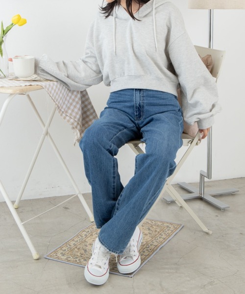 WEGO（ウィゴー）の「WEGO/キーネックカラープルパーカー（パーカー・レディース・ホワイト/パープル/オレンジ/オートミール/杢グレー/ピンク/ブラック/グリーン・SMALL/MEDIUM）」の13枚目の写真