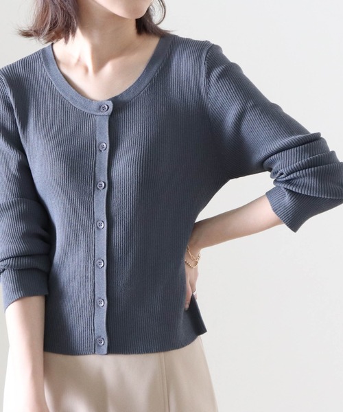 Cheek（チーク）の「２Ｗａｙリブチビカーディガン（カーディガン/ボレロ・レディース・ブラック/ベージュ/グレイッシュブルー/パープル・FREE）」の17枚目の写真