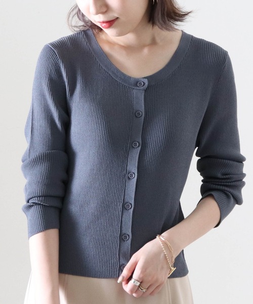 Cheek（チーク）の「２Ｗａｙリブチビカーディガン（カーディガン/ボレロ・レディース・ブラック/ベージュ/グレイッシュブルー/パープル・FREE）」の13枚目の写真