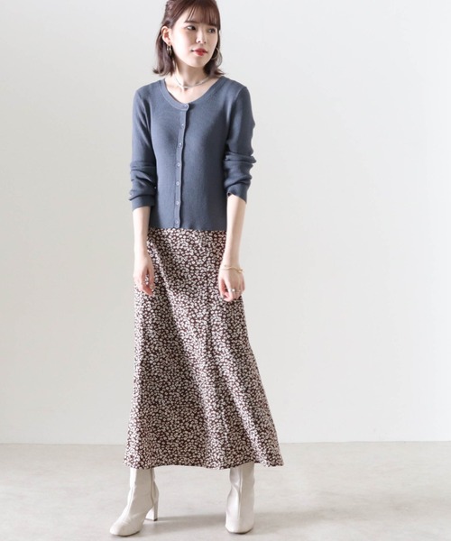 Cheek（チーク）の「２Ｗａｙリブチビカーディガン（カーディガン/ボレロ・レディース・ブラック/ベージュ/グレイッシュブルー/パープル・FREE）」の6枚目の写真