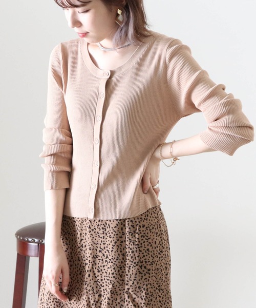 Cheek（チーク）の「２Ｗａｙリブチビカーディガン（カーディガン/ボレロ・レディース・ブラック/ベージュ/グレイッシュブルー/パープル・FREE）」の16枚目の写真