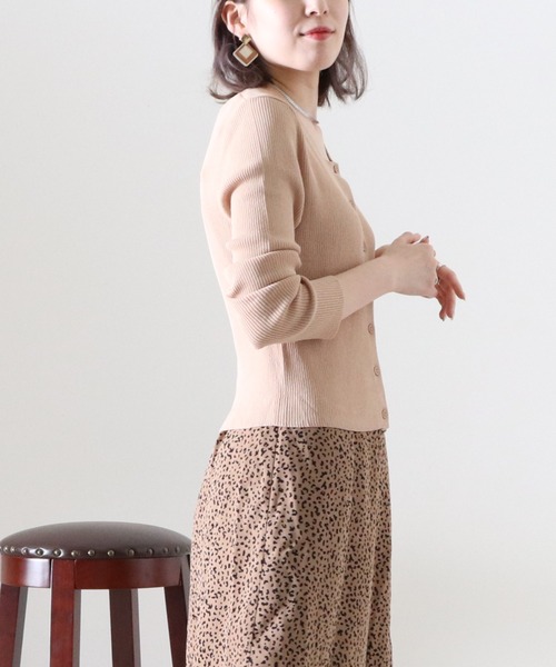 Cheek（チーク）の「２Ｗａｙリブチビカーディガン（カーディガン/ボレロ・レディース・ブラック/ベージュ/グレイッシュブルー/パープル・FREE）」の8枚目の写真