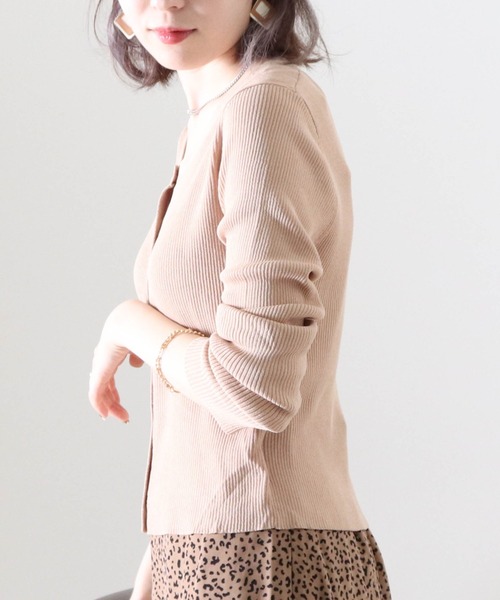 Cheek（チーク）の「２Ｗａｙリブチビカーディガン（カーディガン/ボレロ・レディース・ブラック/ベージュ/グレイッシュブルー/パープル・FREE）」の12枚目の写真