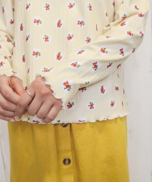 Hamble by Par Avion（ハンブルバイパラビオン）の「フラワーリブトップス（Tシャツ/カットソー・レディース・アイボリー/ブラック・ONESIZE）」の20枚目の写真