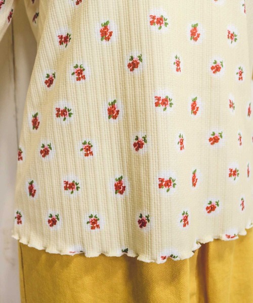 Hamble by Par Avion（ハンブルバイパラビオン）の「フラワーリブトップス（Tシャツ/カットソー・レディース・アイボリー/ブラック・ONESIZE）」の21枚目の写真