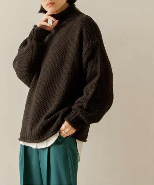 ANGIE（アンジー）の「カノコハイネックニットプルオーバー（ニット/セーター・レディース・ブラック/ベージュ/オフホワイト/グリーン/イエロー/ブラウン・FREE）」の7枚目の写真