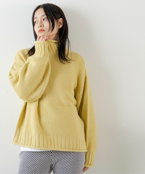 ANGIE（アンジー）の「カノコハイネックニットプルオーバー（ニット/セーター・レディース・ブラック/ベージュ/オフホワイト/グリーン/イエロー/ブラウン・FREE）」の19枚目の写真