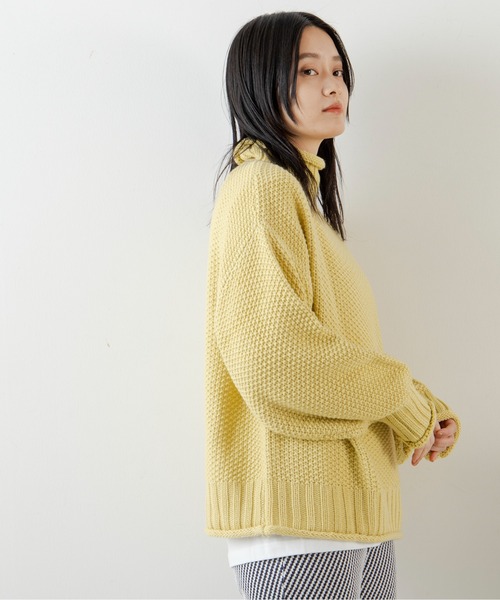 ANGIE（アンジー）の「カノコハイネックニットプルオーバー（ニット/セーター・レディース・ブラック/ベージュ/オフホワイト/グリーン/イエロー/ブラウン・FREE）」の20枚目の写真