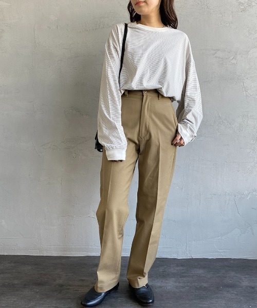 PAYDAY（ペイデイ）の「[PAY DAY/ペイデイ] 別注リンガーボーダービッグロングリーブTシャツ（Tシャツ/カットソー・レディース・ブラック系/グレー系/レッド系・S/M/L）」の19枚目の写真