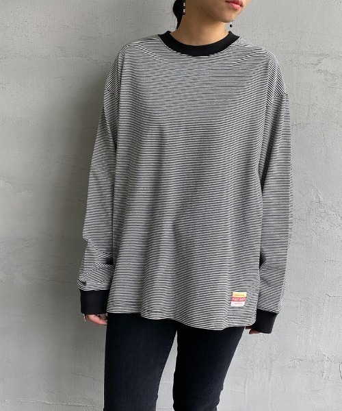 PAYDAY（ペイデイ）の「[PAY DAY/ペイデイ] 別注リンガーボーダービッグロングリーブTシャツ（Tシャツ/カットソー・レディース・ブラック系/グレー系/レッド系・S/M/L）」の14枚目の写真