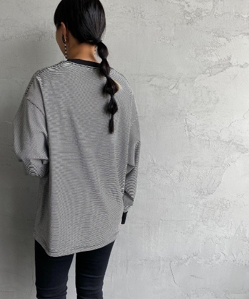 PAYDAY（ペイデイ）の「[PAY DAY/ペイデイ] 別注リンガーボーダービッグロングリーブTシャツ（Tシャツ/カットソー・レディース・ブラック系/グレー系/レッド系・S/M/L）」の15枚目の写真