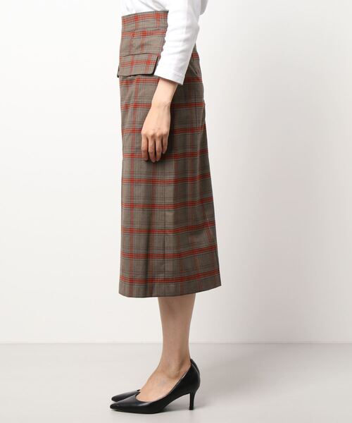 Te chichi CLASSIC（テチチクラシック）の「フラップポケットチェックタイトスカート（スカート・レディース・ネイビー/ブラウン・MEDIUM/SMALL）」の3枚目の写真
